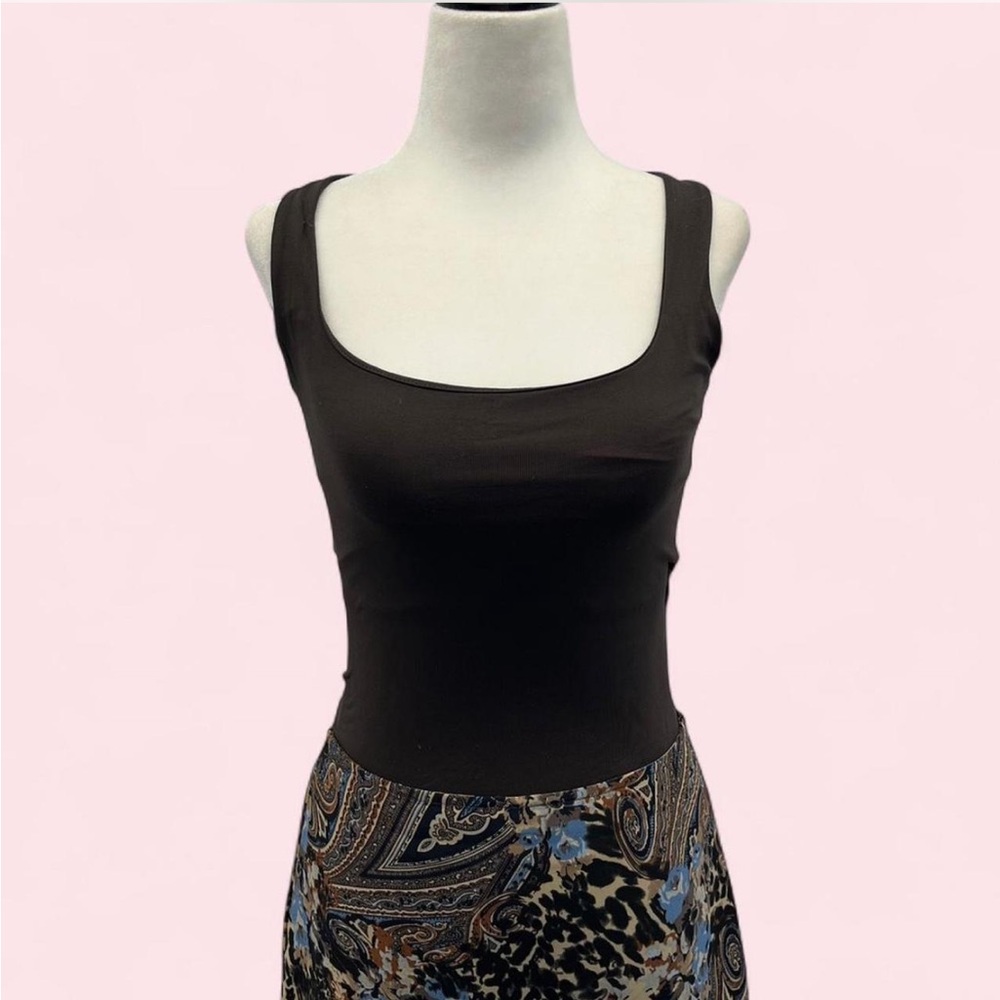 Zara Brown Fitted Tank Top